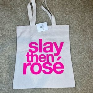 NEW Dogeared Slay Then Rose lil tote bag 12.5” x 14”